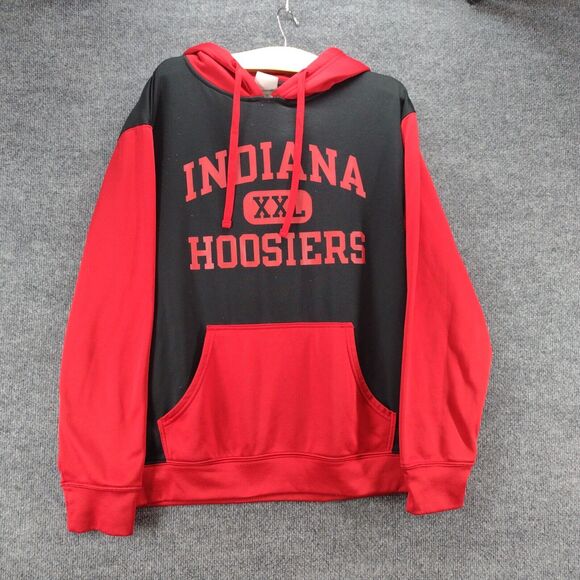 Knights Apparel Men's Indiana Hoosiers Pullover Drawstring Hoodie Red Black M - Picture 2 of 13